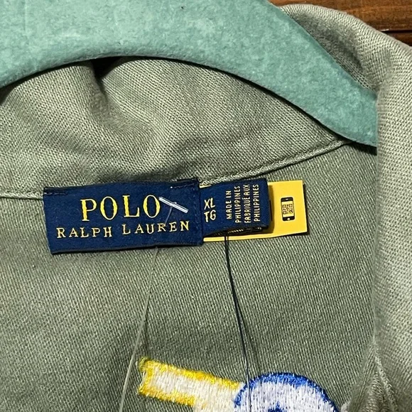 Polo Ralph Lauren womens peace love green military jacket